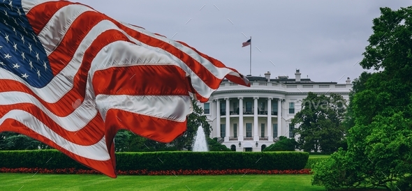 US flag White House - Washington DC United States