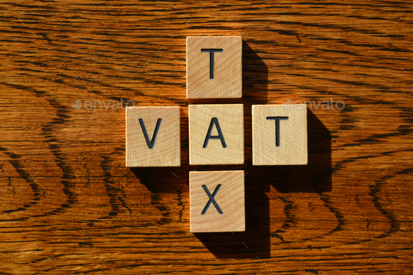 VAT and Tax, words as crossword - Stock Photo - Images