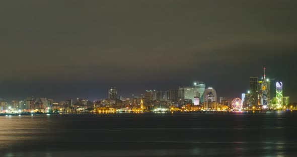Amazing timelapse of Batumi city skyline. day to night time lapse of Batumi 2020 alt