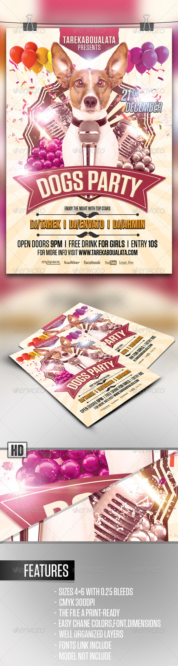 Dogs Party Flyer - Clubs & Parties Events