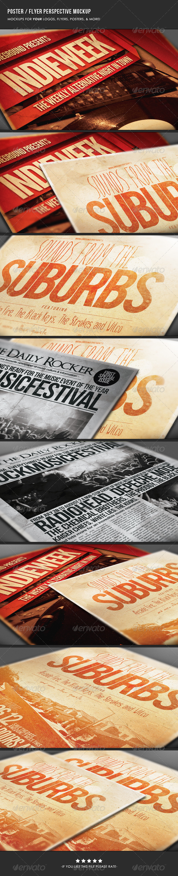 Poster & Flyer Perspective Mockup - Flyers Print