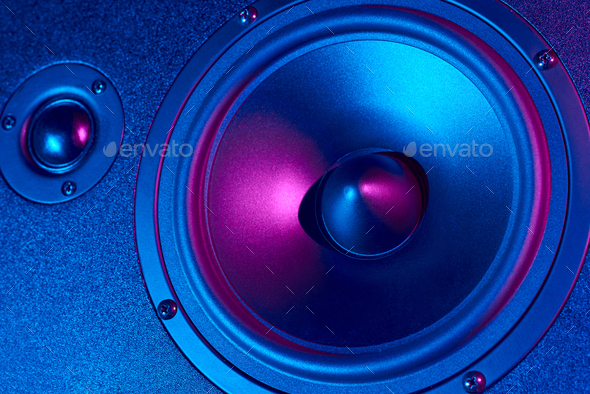 Sound audio speaker with neon lights