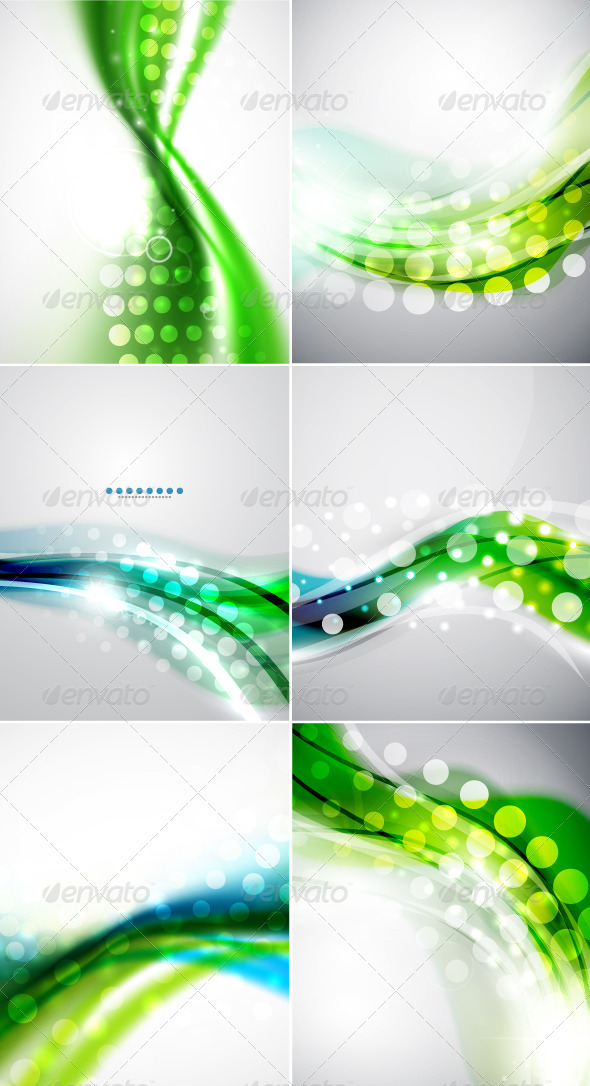 Shiny Green Wave Vector Backgrounds - Backgrounds Decorative