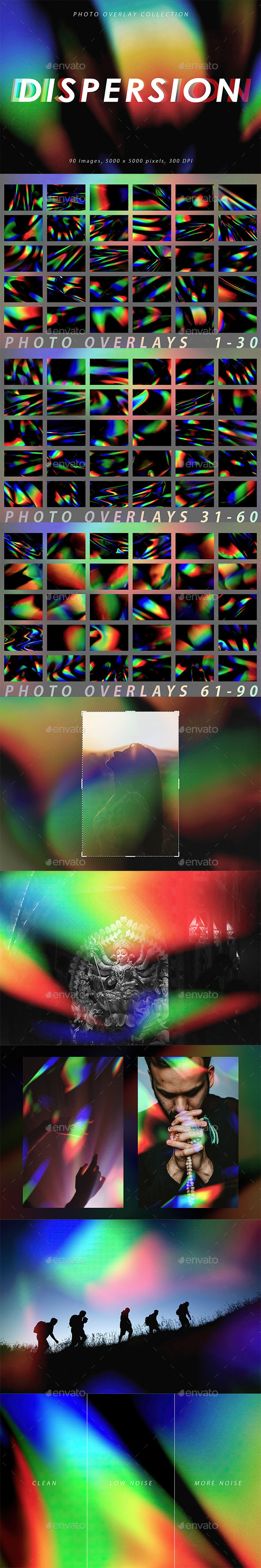 90 Light Dispersion Photo Overlays