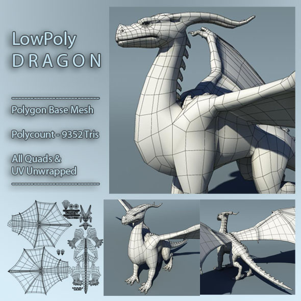 Dragon Low Poly - 3Docean 372877