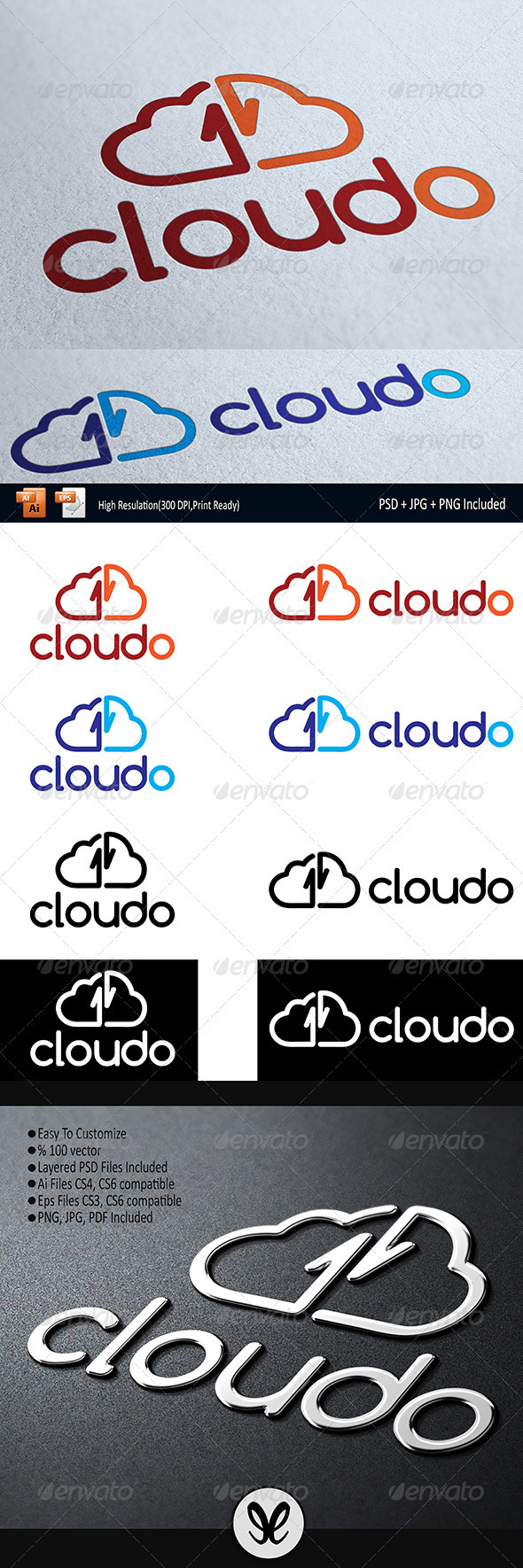 Cloud Storage - Cloudoo Logo Temlate - Logo Templates