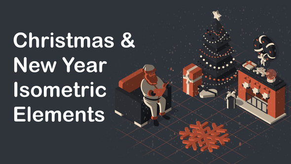 Christmas & New Year Isometric Elements