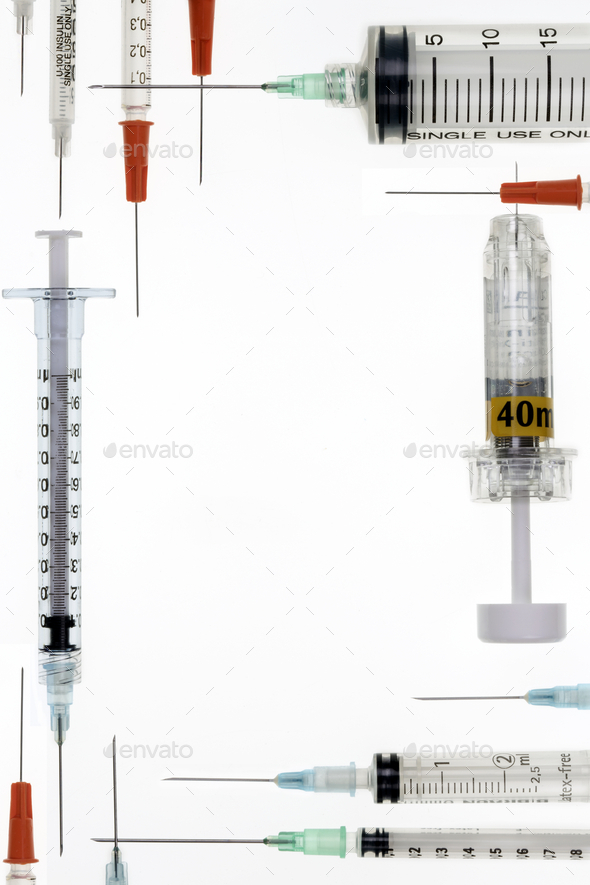 Hypodermic Syringes Space for text Stock Photo by SteveAllenPhoto999