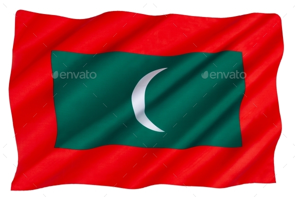 Flag of the Republic of the Maldives - Stock Photo - Images