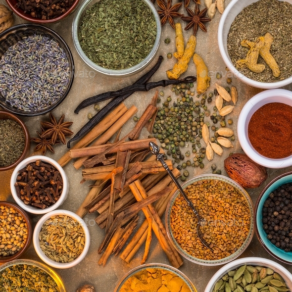Dried herbs and spices Stock Photo by SteveAllenPhoto999 PhotoDune