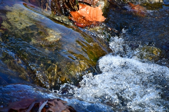 Water is life - water cascading over a rock in a river - fresh, clean water