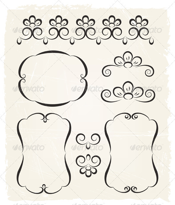 Vintage Calligraphic Design Elements - Decorative Symbols Decorative