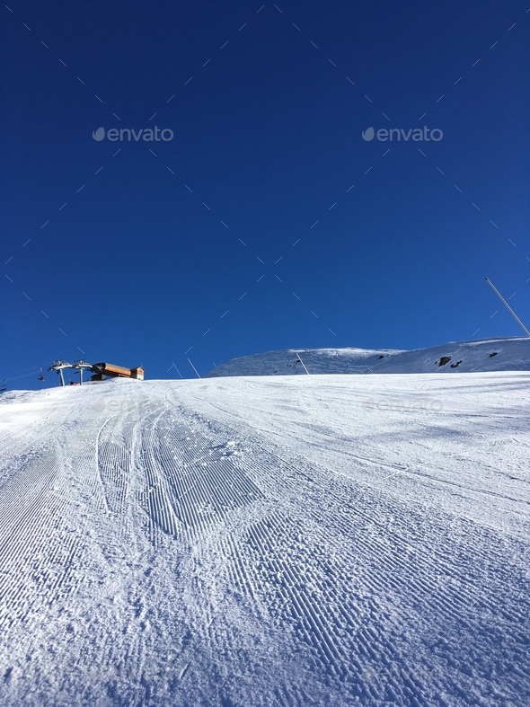 Nobody at the sky resort for the first of January  - Stock Photo - Images