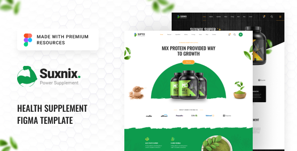 Suxnix - Health Supplement Figma Template