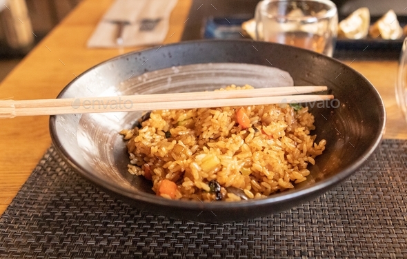 Japanese Food Rice Chahan And Gyoza In Restaurant Stock Photo By Flernata