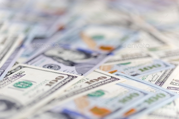 US dollars, banknotes of hundred dollar bills - Stock Photo - Images