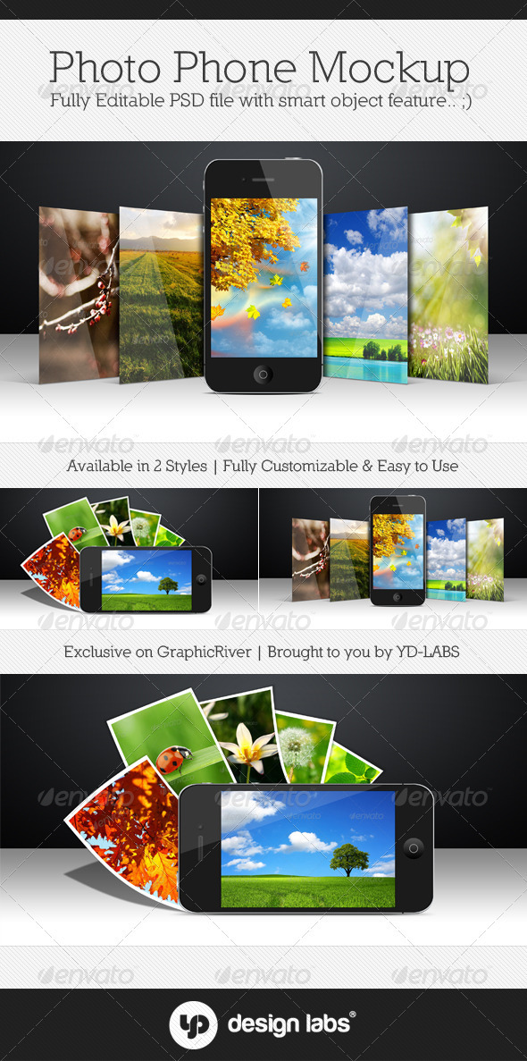 Photo Phone Mockup - Mobile Displays