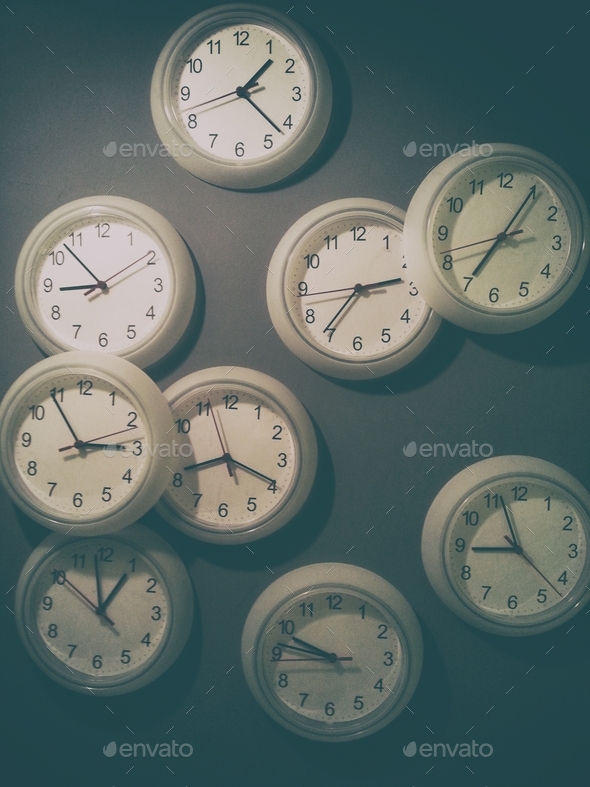 Which time zone u are in? Choose the right clock. - Stock Photo - Images