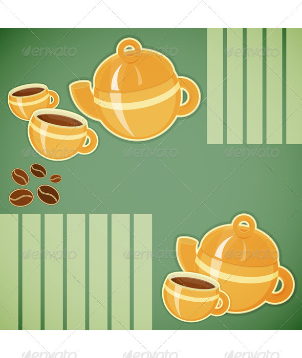 Coffee Cup and Coffee Pot - Food Objects
