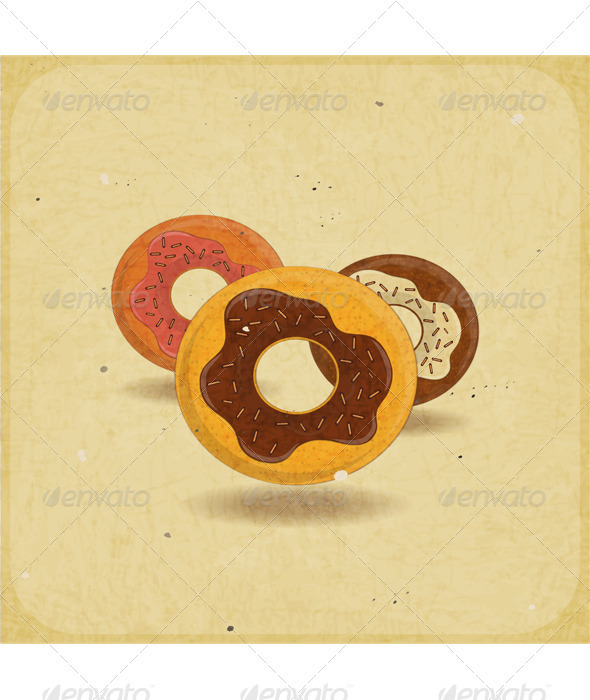 Donuts on Vintage Background - Food Objects