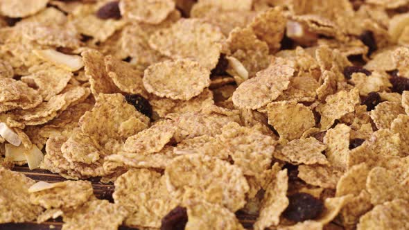 Background of Corn Flakes Breakfast Cereals Close Up