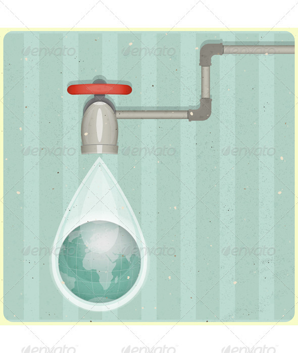 Eco Water Planet - Conceptual Vectors