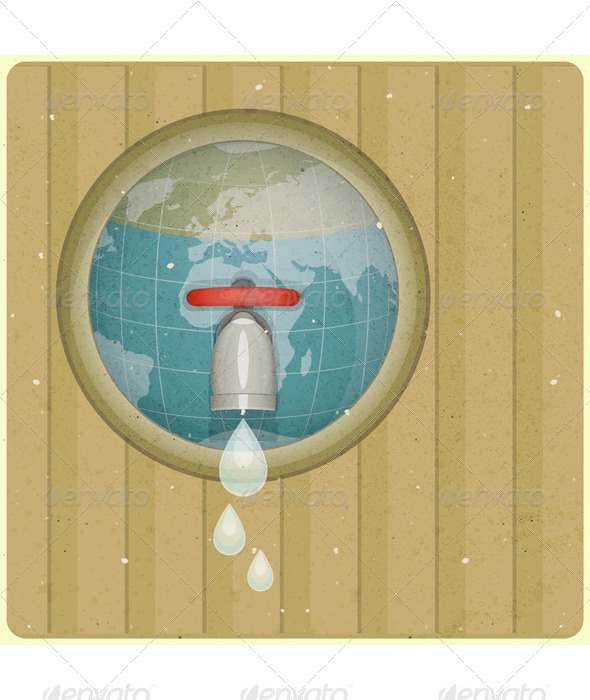 Eco Water Planet Concept - Conceptual Vectors
