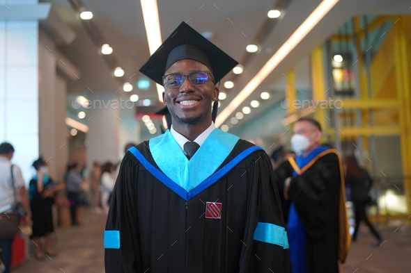 Diverse young college graduate, Young diverse real African American man graduating college.