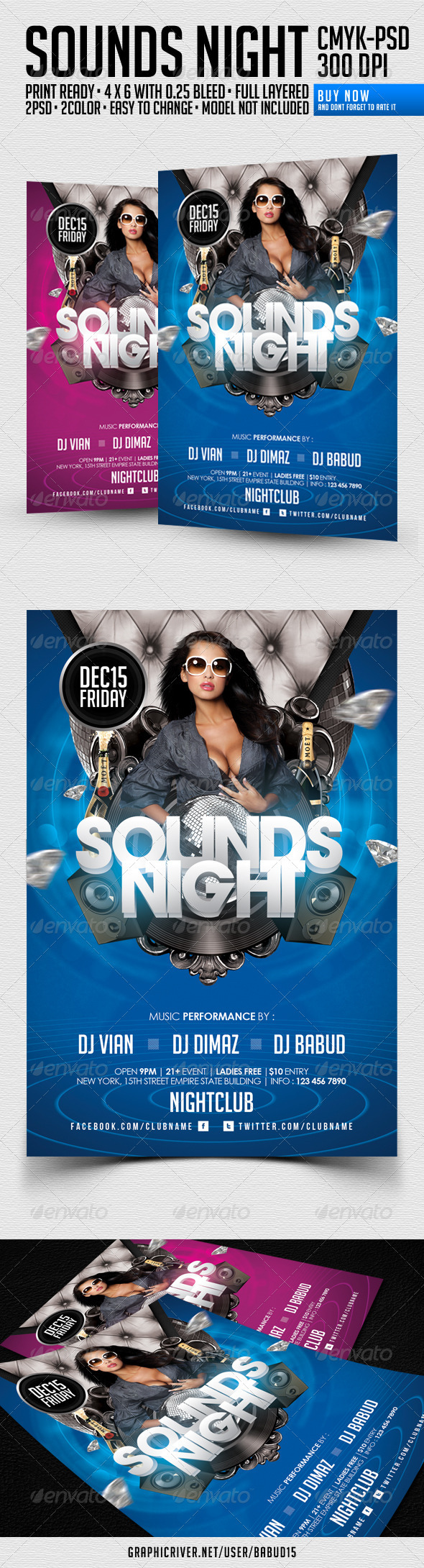 Sounds Night Flyer Template - Events Flyers