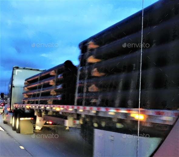 Long Haul Truckung at Night! - Stock Photo - Images