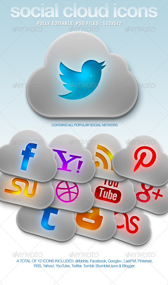 Social Cloud Icons - Web Icons