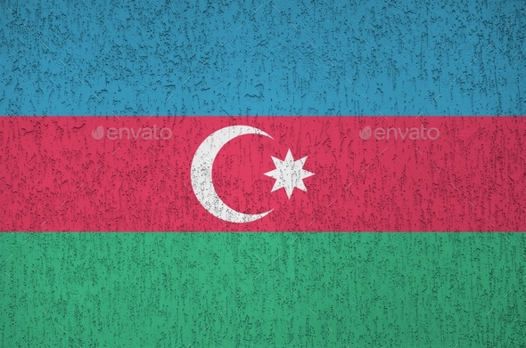 Azerbaijan Flag Depicted In Bright Paint Colors On Old Relief   Eab6384c 9e8d 47d1 8fd6 2a63f0258a98 