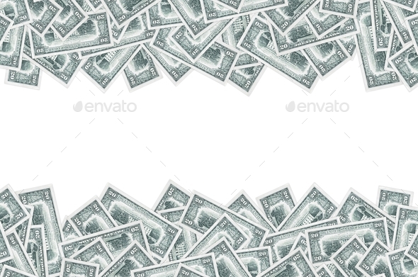 US 20 dollars banknote with white house closeup macro pattern