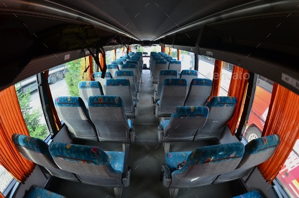 Interior of the tourist bus for excursions and long trips
