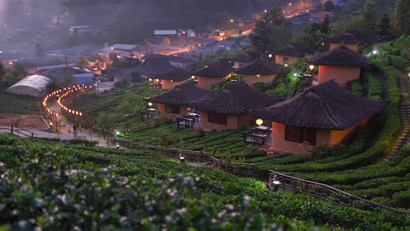 Landscape Sunrise at Lee wine Rak Thai, Ban Rak Thai a Chinese settlement,
