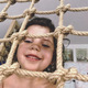 Happy kid, smile, girl smiling, rope, playground - PhotoDune Item for Sale