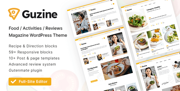 Guzine - Food Blog WordPress Theme