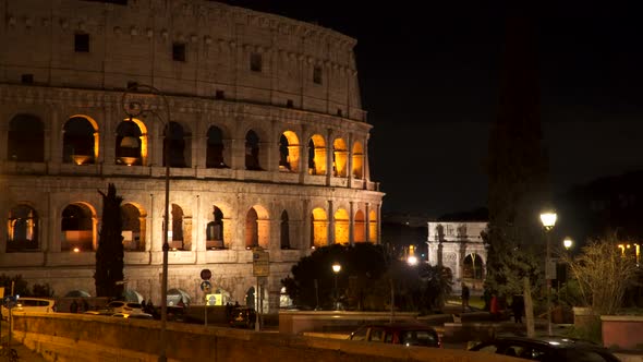 Colosseum At Night in Rome Italy