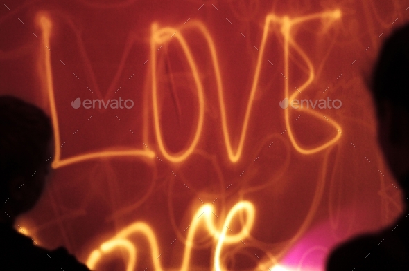 Words in the wild, drawing with light on the wall