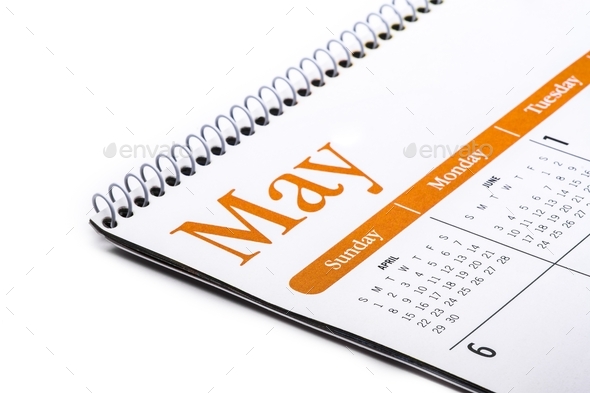 Planning and events, month of may on a calendar - Stock Photo - Images
