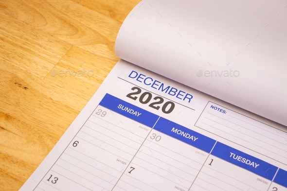 December 2020 calendar, events and planning - Stock Photo - Images
