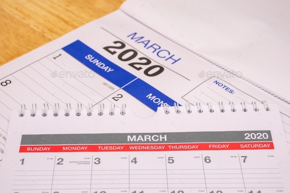 Planning and events, month of March on a calendar  - Stock Photo - Images