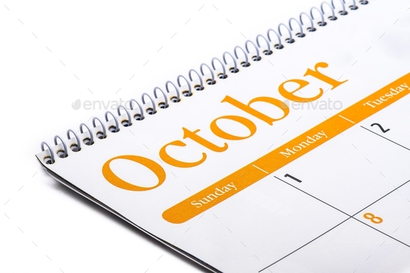 Planning and events, month of October on a calendar  - Stock Photo - Images