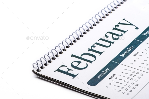 Month of February as written on a calendar  - Stock Photo - Images