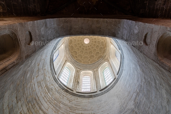 Direcly below view of the dome of the chapel of St. Vincent Ferrer in the Cathedral of Vannes.
