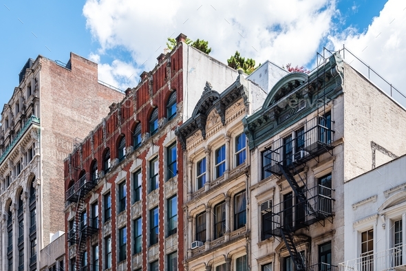 Typical buildings in Soho Cast Iron historic District in New York City ...