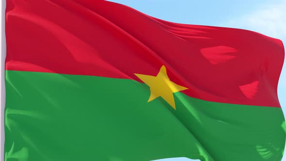 Burkina Faso Flag Looping Background