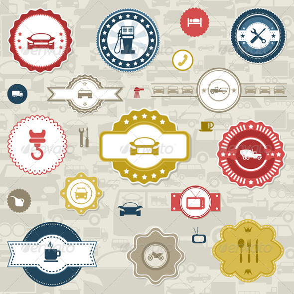 Car Labels Set - Man-made Objects Objects