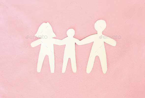 Stick figure family paper doll chain