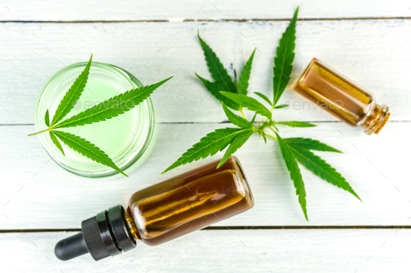CBD cannabis oils and topical cream moisturizer